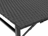5 Piece Garden Camping Set Foldable Black Poly Rattan 365944