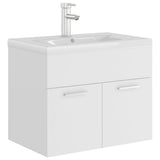Sink Cabinet with Built-in Basin White Engineered Wood 3071270