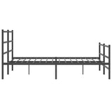 Metal Bed Frame without Mattress with Footboard Black 150x200cm 355385