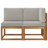 Outdoor Middle and Corner Sofa 2 Piece Natural and Light Grey 900470