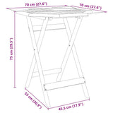 Folding Garden Table 70x75 cm Solid Wood Acacia 4004910