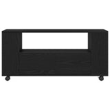 TV Cabinet with Wheels Black Oak 102x34.5x43 cm Engineered Wood 862479
