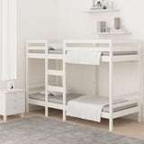 Bunk Bed without Mattress White 75x190 cm Small Single Solid Wood Pine 3139845