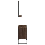 2 Piece Bathroom Cabinet Set Brown Oak Engineered Wood 3214343