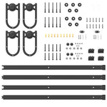 Sliding Door Hardware Kit 400 cm Steel Black 3295794