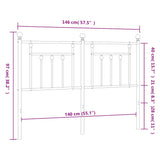 Metal Replace Headboard Black 140 cm 353570