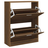 Shoe Cabinet Brown Oak 63x24x81 cm Engineered Wood 342563