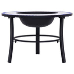 Mosaic Fire Pit Blue and White 68cm Ceramic 46720