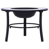 Mosaic Fire Pit Blue and White 68cm Ceramic 46720