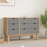 Drawer Cabinet OTTA Brown&Grey 111x43x73.5cm Solid Wood Pine 348586