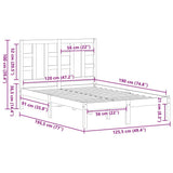Bed Frame without Mattress White 120x190 cm Small Double Solid Wood 3105376