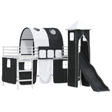 Kids'Loft Bed Frame White and Black 80 x 200 cm Metal 42020893