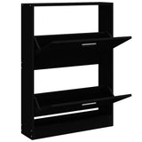 Shoe Cabinet Black 59x17x81 cm Engineered Wood 342536