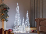 Acrylic Decorative LED Light Cone Set Cold White 60/90/120cm 328972