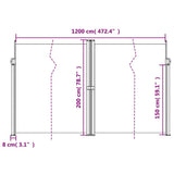Retractable Side Awning Anthracite 200x1200 cm 4004853