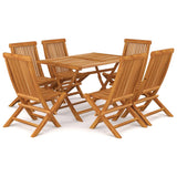 Garden Dining Set Warm brown Solid Teak Wood Medium Foldable 3059602