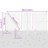 Hexagonal Fence with Post 50 x 1.6 m PVC-Coated Steel Grey Mesh 3353290