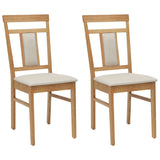 Dining Chair 2 pcs Natural and Light Solid Rubber Wood 42020503