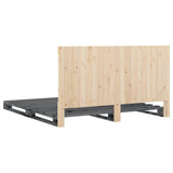 Bed Frame without Mattress Grey 200x200 cm Solid Wood Pine 3281567