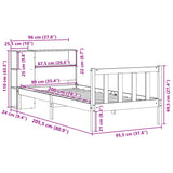 Bookcase Bed without Mattress 90x200 cm Solid Wood Pine 3321680