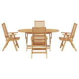 Garden Dining Set 5 pcs Brown Solid Teak Wood 3356878