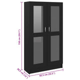 Vitrine Cabinet Black 82.5x30.5x150 cm Engineered Wood 802760