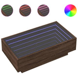 Coffee Table with LED Brown Oak 90x50x30 cm Engineered Wood 847524