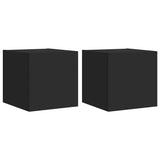 TV Wall Cabinets with LED Lights 2 pcs Black 30.5x35x30 cm 837221