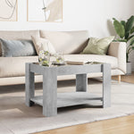 ZNTS Coffee Table with LED Concrete Grey 73x53x45 cm Engineered Wood 847549