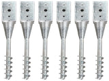 Ground Spikes 6 pcs Silver 10x10x57 cm Galvanised Steel 145442