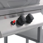 Gas BBQ Grill with 3-layer Side Table Black and Silver 47394