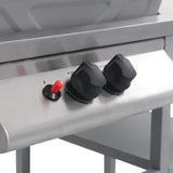Gas BBQ Grill with 3-layer Side Table Black and Silver 47394