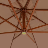 Cantilever Garden Parasol Taupe Laminated Bamboo, Firwood, Polyester 44492