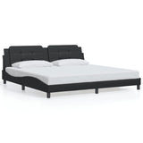 Bed Frame without Mattress "Zadar" Black 200x200 cm Faux Leather 3208205
