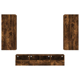 5 Piece TV Wall Units Smoked Oak Engineered Wood 3216543