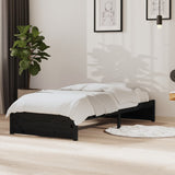 Bed Frame without Mattress Black Solid Wood 90x190 cm Single Single 814918