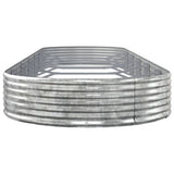 Garden Raised Bed Galvanised Steel 523x140x36 cm Silver 319047