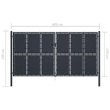 Garden Gate Steel 400x175 cm Anthracite 144533