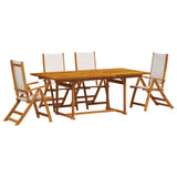 5 Piece Garden Dining Set Solid Wood Acacia and Textilene 3279288