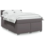 Box Spring Bed with Mattress Grey 160x200 cm Faux Leather 3286130