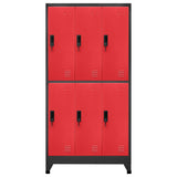 Locker Cabinet Anthracite and Red 90x45x180 cm Steel 339801