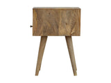 Solid Wood Mini Oak-ish Bedside, 1 Drawer and Open Slot, Brown B2743P402923