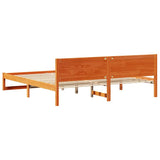 Bed Frame with Headboard Wax Brown 180 x 200 cm Solid Pine Wood 873264