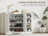 Shoe Storage Cabinet Two Doors w/ Adjustable 4 Shelves Cupboard Footwear Rack Stand Organiser T3398P344244