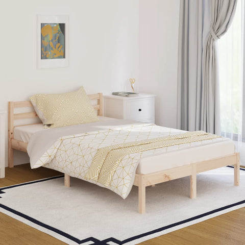 ZNTS Bed Frame without Mattress Solid Wood Pine 120x200cm 810425