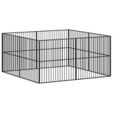 Dog Playpen 8 Panels Black Galvanised Steel 3209553