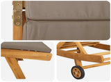 Sun Lounger Brown and Taupe Polyester 42032685