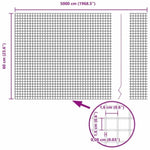 Welded Wire Fence Grey 0.6 x 50 m Steel 42005242