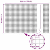 Welded Wire Fence Grey 0.6 x 50 m Steel 42005242