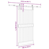 Sliding Door NARVIK Natural and Black 3445262